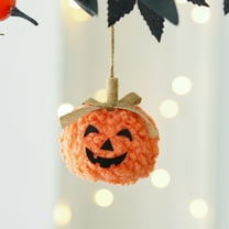 Konghyp 3-inch Soft Pumpkin Tree Decoration, Cute Hanging Ornament, Halloween Holiday Party Décor, Indoor Home Decoration, Fabric-Wrapped Pumpkin, Fall Thanksgiving Decoration