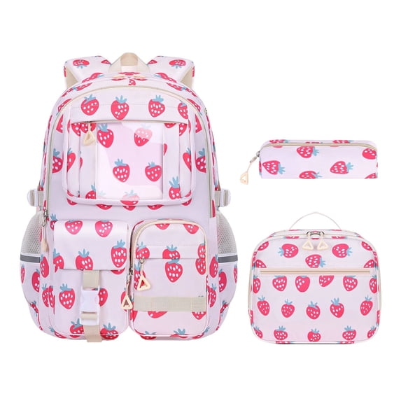 Konghyp 3Pcs Backpack Set, Large Capacity Backpack with Lunch Bag, Versatile Casual Backpack Kit, Insulated Lunchbox, Stylish Pencil Case, Durable and Waterproof, Perfect for Daily Use