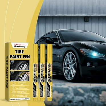 Konghyp 3ml Yellow Car Tire Paint Pen – Multi-Color DIY Oil Marker for Personalized Painting – Ideal for Customizing Vehicles and Crafts.