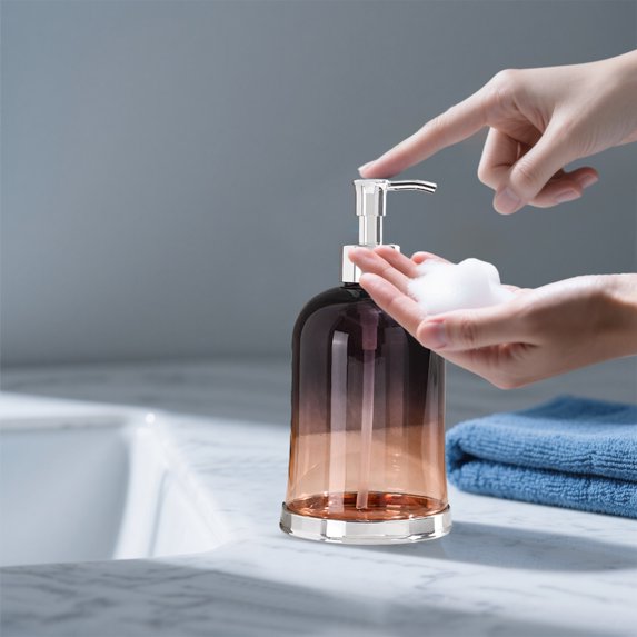 Konghyp 450ml Hand Dispenser Bottle, Soap Dispenser, Bathroom Kitchen Essential, Refillable Liquid Pump, Multi-Purpose Use, Non-Corrosive Plastic Pump