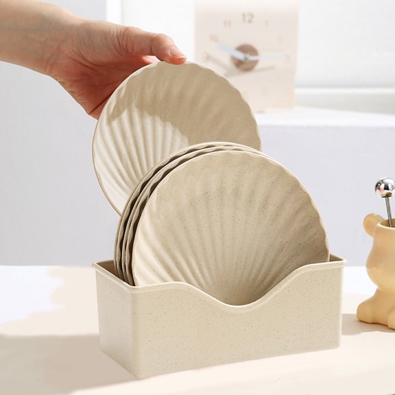 Konghyp 5Pcs Creative Shells Snack Plates, Storage Set, Versatile Tableware, Clean Dining Solution, Multi-purpose Food Tray for Shrimp Shells and Snacks, Easy to Clean Stacking Plates