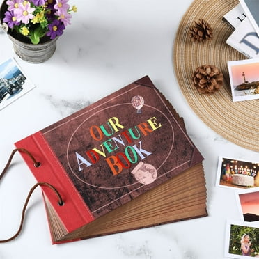 Konghyp Adventure Book Scrapbook – DIY Family Album with Embossed Cover, Vintage Style Scrapbook for Cherishing Memories, Ideal for Creative Family Projects and Keepsakes.