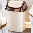 thumbnail image 1 of Konghyp Bathroom Trash Can With Lid, Small Garbage Can, Press Flip Lid Trash Bin, Odor Lock Design, Versatile Wastebasket for Home, Office, Living Room, Kitchen, Bathroom, 1 of 6