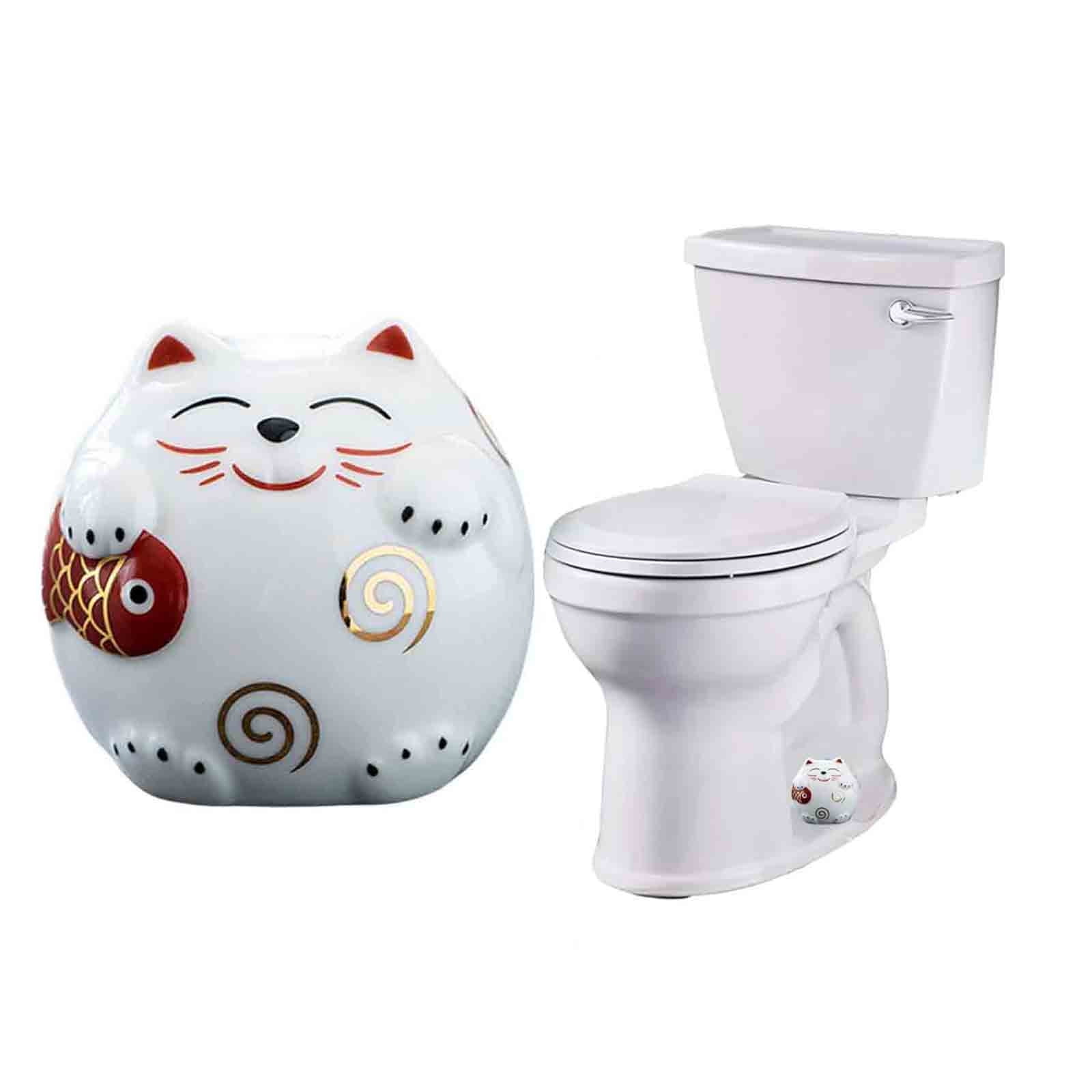 Konghyp Ceramic Cats Toilet Floor Bolts Cap: Adorable Bathroom Decor ...