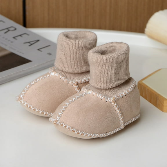 Konghyp Children's Walking Shoes Soft Sole Winter – Warm, Breathable Imitation Sheepskin Baby Shoes for 0-1 Years Old; Ideal for Indoor Use and Floor Socks for Little Ones.