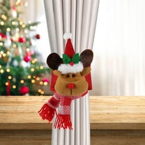 Konghyp Christmas Curtain Clasp – Santa Claus Snowman Deer Curtain Tiebacks, Holiday Home Decorations, Festive Window Curtain Accessories, Polyester Curtain Buckles for Living Room, Bedroom