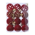 thumbnail image 1 of Konghyp Christmas Decoration Set, Flocked Christmas Balls, Holiday Ornaments, Tree Decorations, 12 Piece Multi-Style Collection, Festive Home Decor, 1 of 6