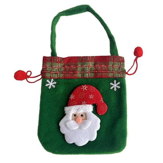 Konghyp Christmas Small Gift Bag, Multicolor Cloth Candy Bag, 3D Snowflake Pattern Handbag, Reusable Holiday Gift Bag, High-Density Canvas Gift Bag, Family Gathering/Travel Gift Pouch