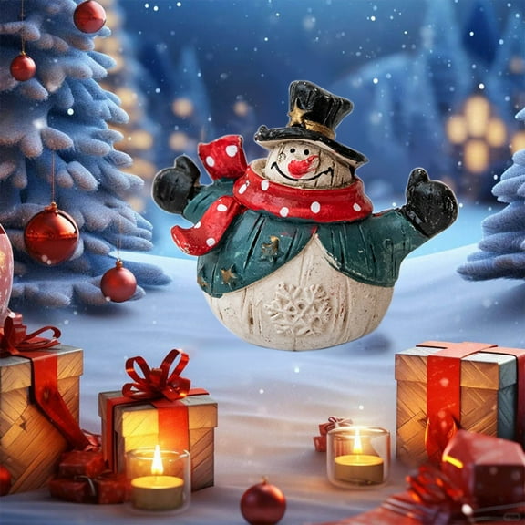 Konghyp Christmas Snowman Table Figurines, Holiday Decor for Centerpieces, Festive Home Decorations, Christmas Table Accents, Durable Resin Figurines