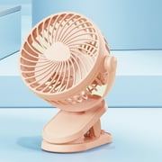 Konghyp Clip On Small Mini Fan, Portable Usb Battery Operated Rechargeable Quiet Personal Desk/ Baby Stroller Fan 3 Speeds Great For Bed Office Car Dorm Travel Camping Beach