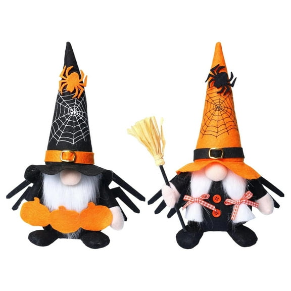 Konghyp CobwebSpider Faceless Doll Halloween Gnome Decor Gnome Figurine, Unique Halloween Collectible, Whimsical Home Decor, Perfect for Halloween Parties, Eerie Display Piece