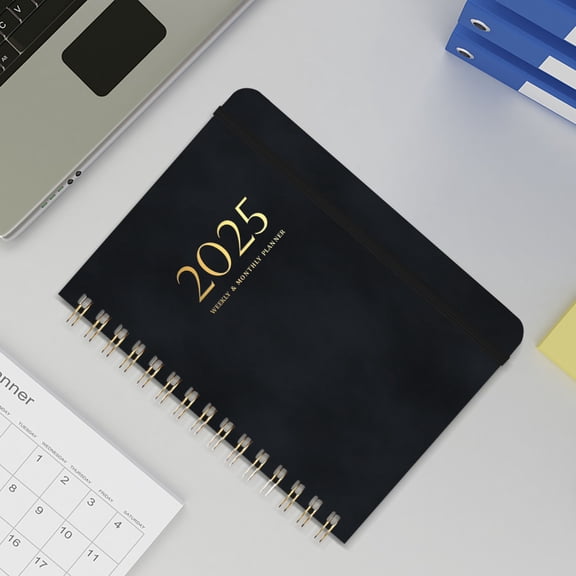 Konghyp Coil Planner 2025 Weekly Planner – A5 Taped Notebook for Organizing Your Year with Ease – Ideal for Keeping Track of Appointments, Goals, and Daily Tasks
