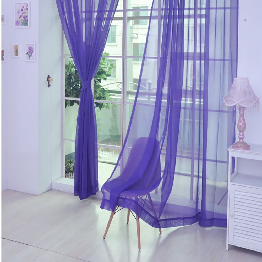 Konghyp Colorful Gauze Curtains for Doors and Windows - Transparent ...