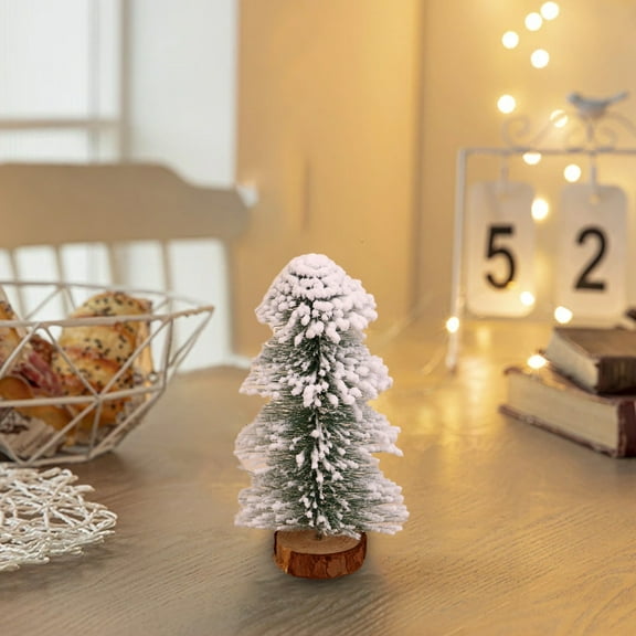 Konghyp Desktop Christmas Tree Mini Spray Cedar Needle Tower, Festive Indoor Decoration, PVC Flocked Snow, Perfect for Apartments, Small Spaces, Holiday Home Decor, Customizable Design