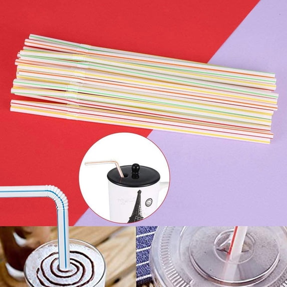 Konghyp Disposable Plastic Straws – Bent DIY Straws for Milk Tea and Drinks – Perfect for Bars and Parties – Eco-Friendly Elbow Straws for Easy Sipping
