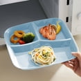 thumbnail image 1 of Konghyp Divided Tray, Plastic Three Grids Square Dining Plates, Heat-resistant Meal Prep Plates, Easy Clean Breakfast and Fruit Dish, Ideal for Camping and Outdoor Use, 1 of 6