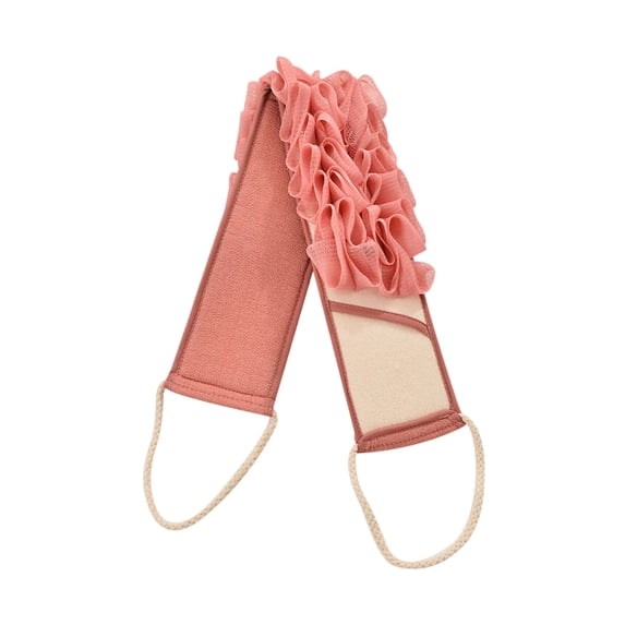 Konghyp Dual-Sided Exfoliating Bath Scrubber - Extra Long Back Strap with Loofah & Massage Texture, Gentle Yet Effective Body Scrubber for Dead Skin Removal, Soft Exfoliation Shower Towel