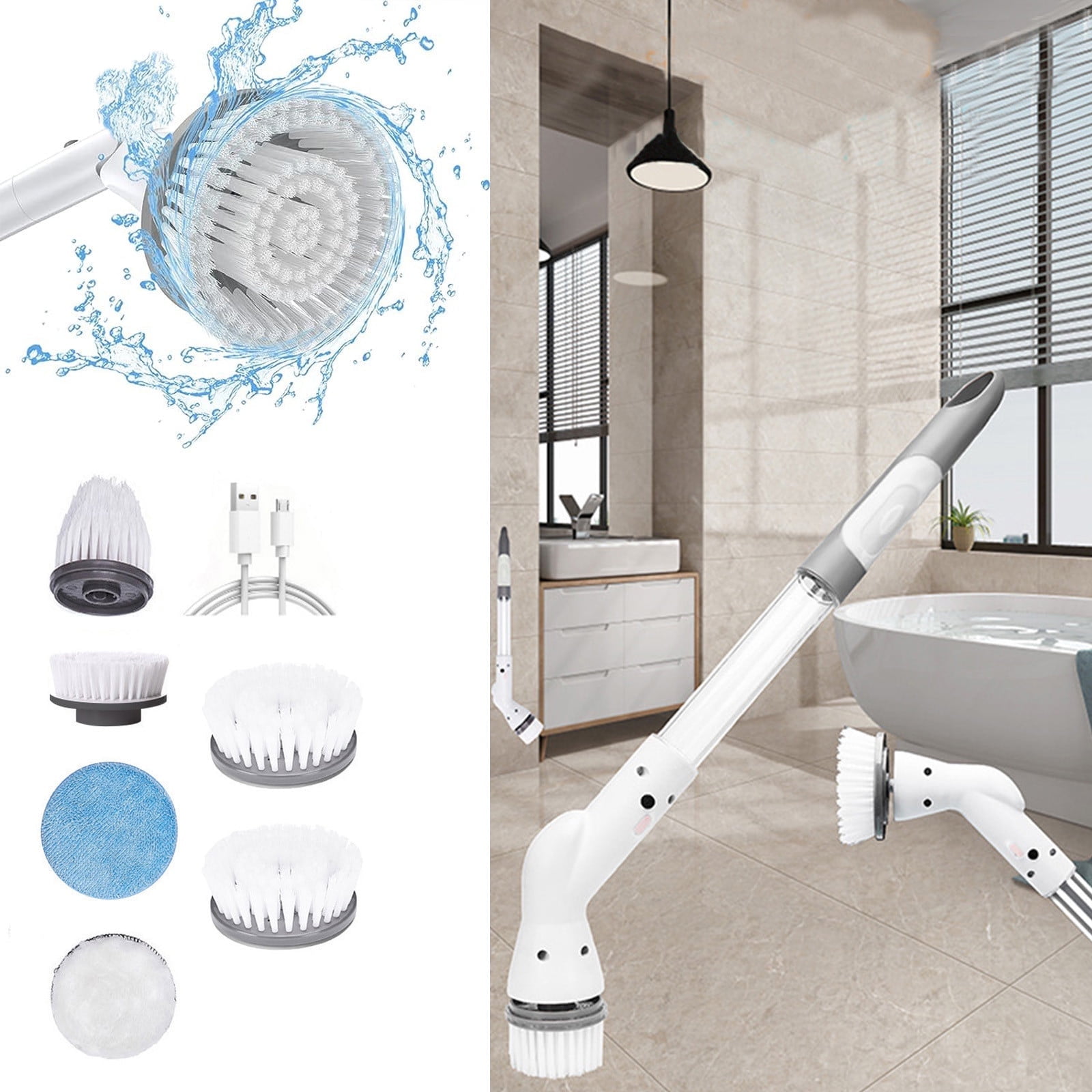 Konghyp Electric Spin Scrubbers with 6 Interchangeable Brush Heads ...