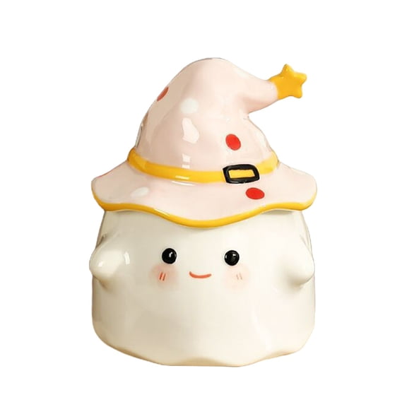 Konghyp Funny Party Ceramic Mug With Lid, Adorable Ghost Cup, Cute Office Water Cup, Unique Decorative Halloween Mug, Gift Choice for Friends and Family