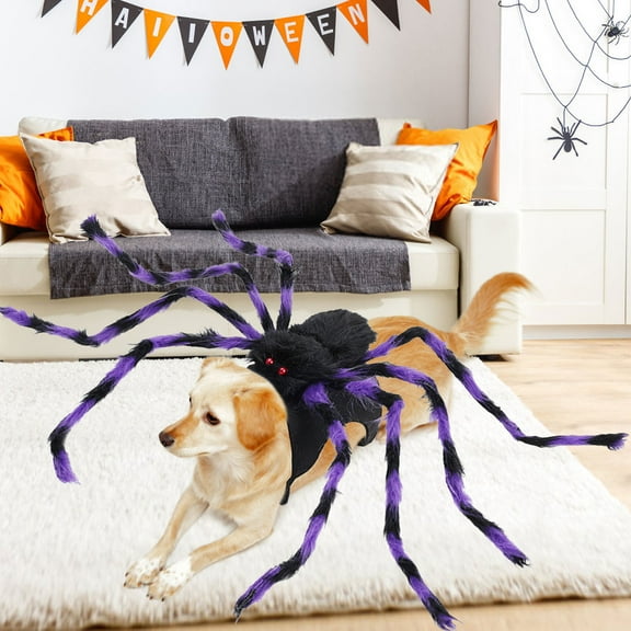 Konghyp Funny Spider Costume for Dogs, Halloween Pet Clothes, Interactive Pet Costume, Comfortable Material, Unique Look for Halloween Parties, Festive Dog Outfit, Pet Transformation Costume