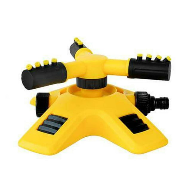 Konghyp Garden Sprinkler 360 Automatic Rotating Portable 3 Arm Nozzle