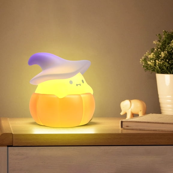 Konghyp Ghost Pumpkin Nightlight USB Charging Adjustable Brightness, Halloween Decoration Light, Energy-efficient Patting Light for Home and Party, Unique Gel Design, Perfect Ambient Lighting