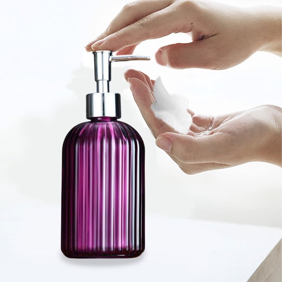 Konghyp Glass Refill Bottle for Bathroom, Hand Soap Dispenser, Lotion Container, Reusable and Refillable, Elegant Design for Home and Travel, Multi-Purpose Bathroom Organizer