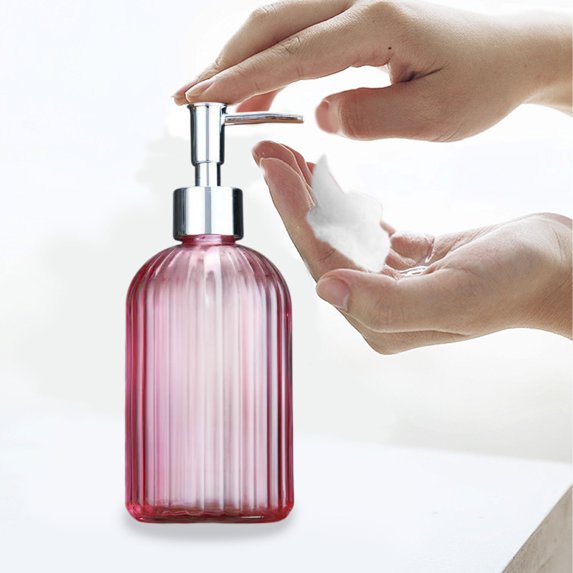 Konghyp Glass Refill Bottle for Bathroom, Hand Soap Dispenser, Lotion Container, Reusable and Refillable, Elegant Design for Home and Travel, Multi-Purpose Bathroom Organizer