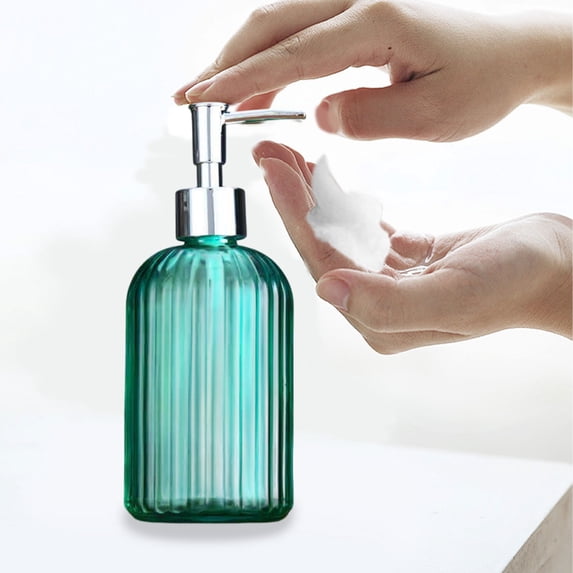 Konghyp Glass Refill Bottle for Bathroom, Hand Soap Dispenser, Lotion Container, Reusable and Refillable, Elegant Design for Home and Travel, Multi-Purpose Bathroom Organizer