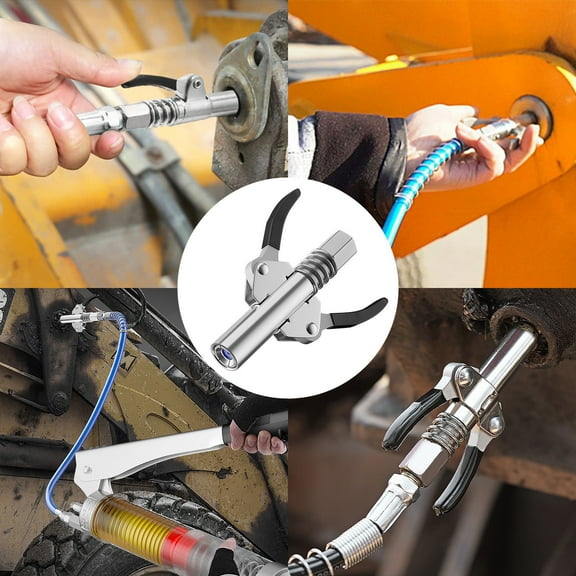 Konghyp Grease No Leak Tool Heavy Duty Quick Lock Handle with Stainless Steel Injector Nozzle and Strong Lock on Grease Couplers Essential for Leak-Free Grease Application