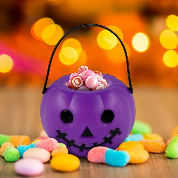 Konghyp Halloween Bucket, Plastic Candy Pail, Portable Decorations Props, Perfect for Parties, Halloween Theme Shop, Trick or Treat Container