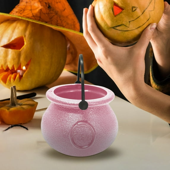 Konghyp Halloween Candy Bowl Holder, Trick Or Treat Mini Bucket, Versatile Halloween Decorations, Festive Candy Container, Unique Witch Design, Ideal for Halloween Parties