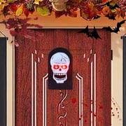 Konghyp Halloween Door Decoration, Terrifying Skull Witch Pumpkin Doorbell, Glowing Props, Interactive Experience, Creepy Sounds and Lights, Festive D cor for Parties and Gatherings