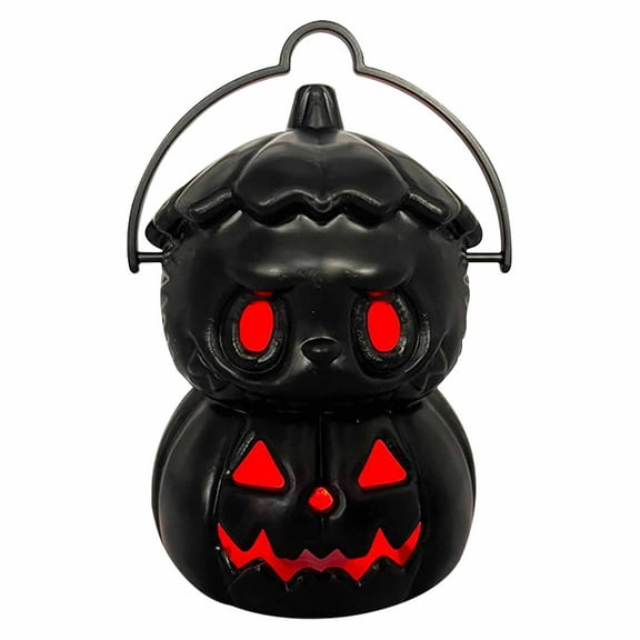 Konghyp Halloween Glowing Pumpkin Lantern, LED Lighted Ghost Lantern, Decorative Night Light for Home, Party and Holiday Decor, Unique Halloween Ornament and Gift Idea