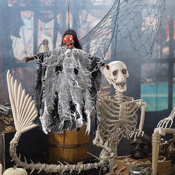 Konghyp Halloween Hanging Ghost Decoration, Realistic Tombstone Design, Terrifying Indoor Outdoor Prop, Creepy Party Decor, Perfect for Haunted Houses and Family Fun