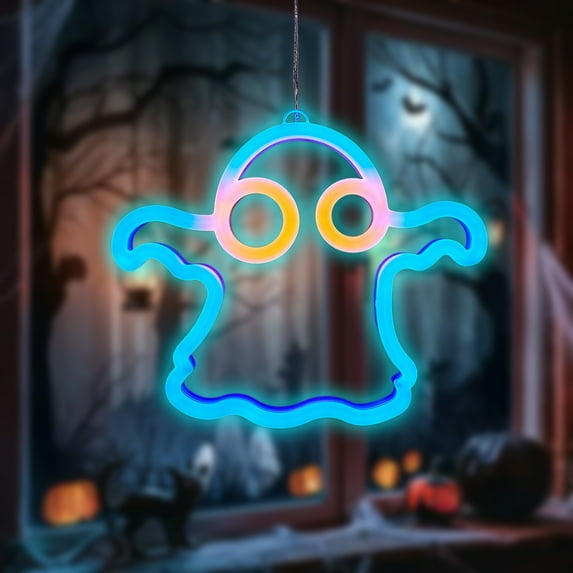 Konghyp Halloween LED Decorative Lights Neon Lights, Soft Lighting, USB Powered, Battery Operated, Ideal for Room Decor, Party Decorations, Festive Atmosphere, Lightweight and Portable
