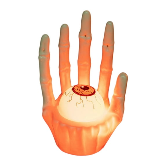 Konghyp Halloween Luminous Ghost Hand Night Light, Decorative Pumpkin Lights, Safe Flameless Candle for Party Decor, Unique Halloween Ornaments, Battery Operated Skeleton Hand Lamp