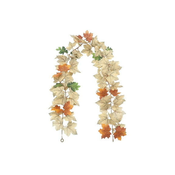 Konghyp Halloween Maple Leaf Garland, Artificial Decorations, Fall Home Decor, Rattan Pumpkin Wreath, Seasonal Party Accessories, Faux Leaf Vine Decor