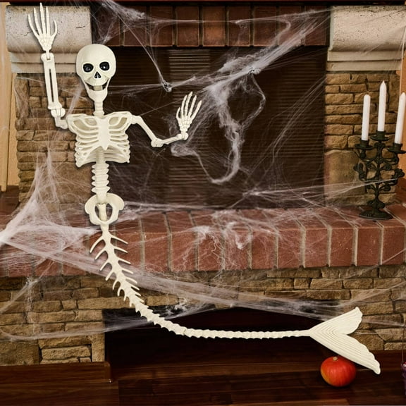 Konghyp Halloween Skeleton Life Size Posable Joints Skeletons, Realistic Decoration for Halloween Party, Indoor and Outdoor Anatomy Model, Fun Props for Haunted Houses and Trick-or-Treat Events