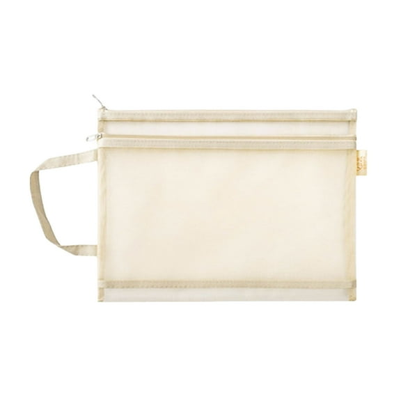 Konghyp Handheld Bag Nylon Mesh Transparent Storage Organizer, Versatile Zipper Case for Toys, Art Supplies, and Documents, Durable and Lightweight File Pouch, Practical and Stylish Accessory