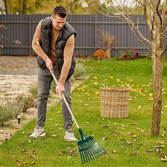 Konghyp Heavy Duty Stainless Steel Rake, Garden Rake for Leaves and Grass, Durable Outdoor Tool for Lawn Maintenance, Rust Resistant Yard Rake, Customizable Weeding Solution
