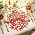 thumbnail image 1 of Konghyp Hibiscus Flower Hollow Placemat, Decorative Table Mat for Weddings, Elegant Dining Accessories, Durable Vinyl Tableware, Perfect for Home and Events, 1 of 6
