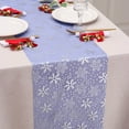 thumbnail image 1 of Konghyp Hot Gold Foil Table Flag, Nylon Yarn Fabric Table Decoration, Christmas Holiday Gathering Table Runner, Festive Snowflake Design, Perfect for Parties and Special Events, 1 of 6