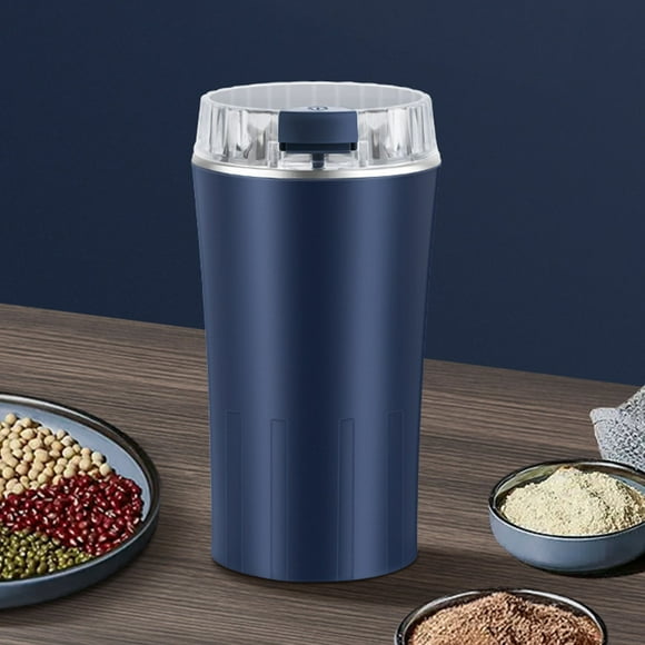 Konghyp Household Grinding Machine – Versatile Eight-Blade Grain Grinder for Coffee Beans and Medicines – Sleek Black and Blue Design for Efficient Home Grinding Needs