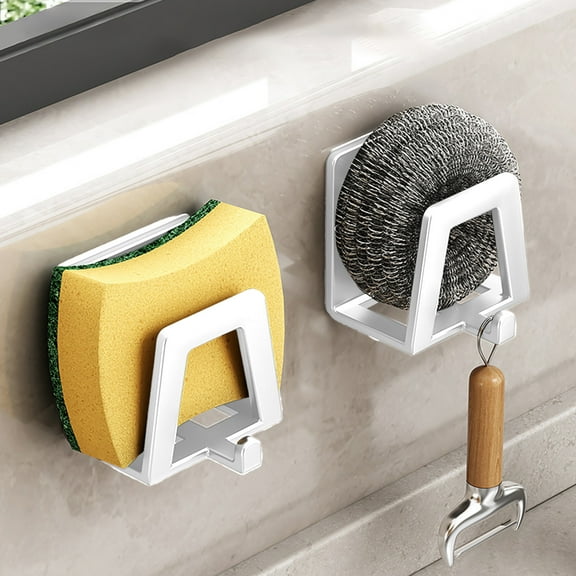 Konghyp Kitchen Sink Shelf Waterproof Stick Sink Drains Hook, Wall Mounted Storage Rack for Pots, Cutting Boards, Kitchen Organizer for Sponges and Towels, Versatile Home Hanging Solution