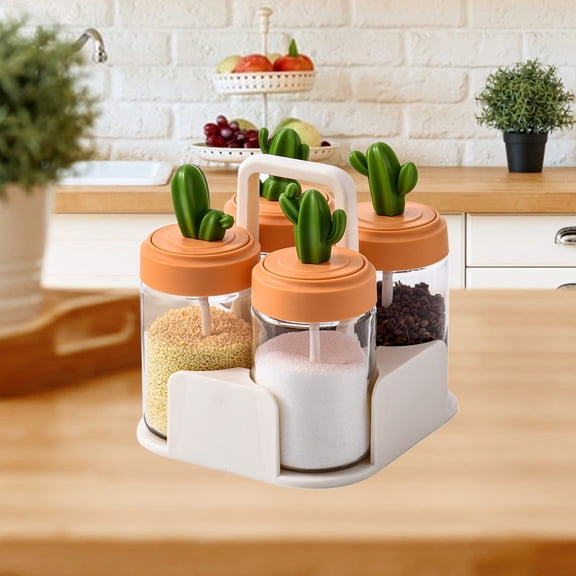 Konghyp Kitchen Transparent Seasoning Jar, Sealed Glass Spice Container, Leak Proof, Food Grade, Ideal for Cooking and BBQ, Durable, Practical Design, Kitchen Storage Solution