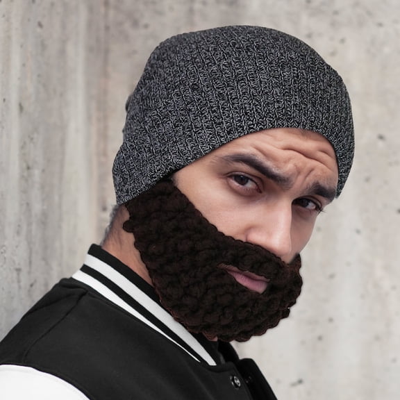 Konghyp Knitted Yarn Hip-Hop Beard Hat – Funny Adult Mask for Parties – Perfect for Keeping Warm and Adding a Touch of Humor to Your Winter Style
