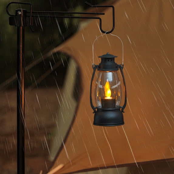 Konghyp LED Electronic Candle Light Wind Lamp, Portable Light Ornaments, Vintage Style, Indoor Outdoor Decoration, Battery Operated Lantern, Cozy Ambient Lighting