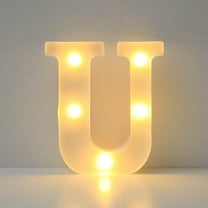 Konghyp LED Letter Lights – Alphabet A-M Plastic LED Lights, White Light Up Letters, Standing Hanging Decorative Lights for Home, Office, Party Decor