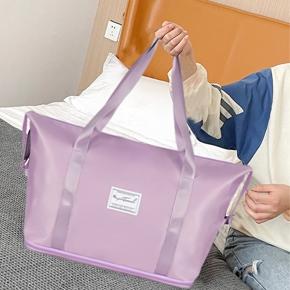 Konghyp Large Travel Tote Bag – Expandable Gym Tote, Carry-On Overnight Bags for Women with Trolley Sleeve, Wet Pocket, Travel Duffel for Weekend Getaways, Overnight Trips